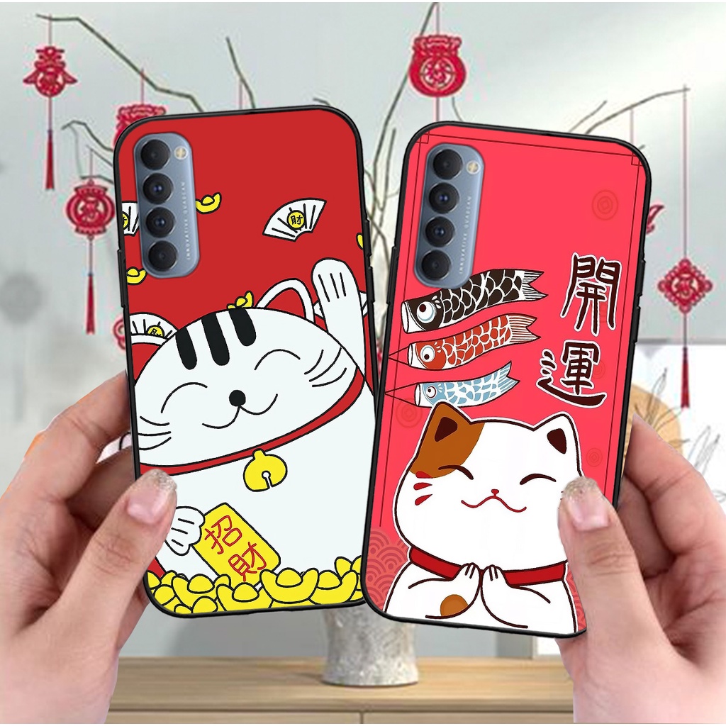 Ốp lưng Oppo Reno 4 / Reno 4 Pro / Reno 4 in hình Mèo Thần Tài may mắn mẫu mới Tết này