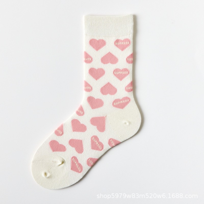Đôi Vớ Cotton Thoáng Khí In Chữ Love Phong Cách Hàn Quốc Nhật Bản