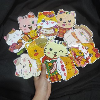 Combo 10 Bao lì xì tết 2023 hình chibi ngộ nghĩnh, nhiều màu, giấy bóng lụa dày cứng cáp siêu cute