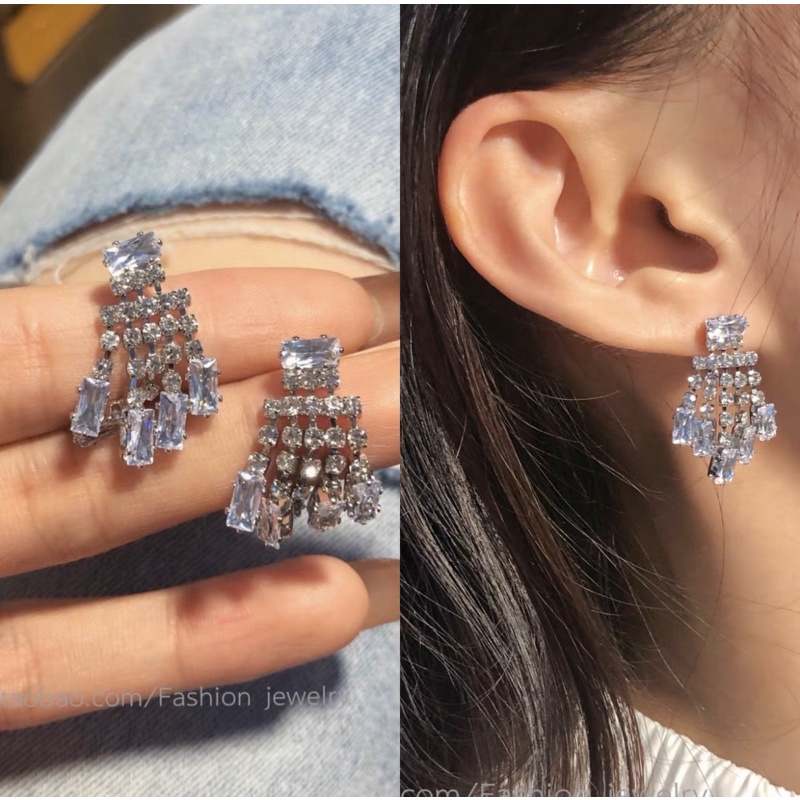 Khuyên tai đá bling bling dự tiệc - Khanturban.vn