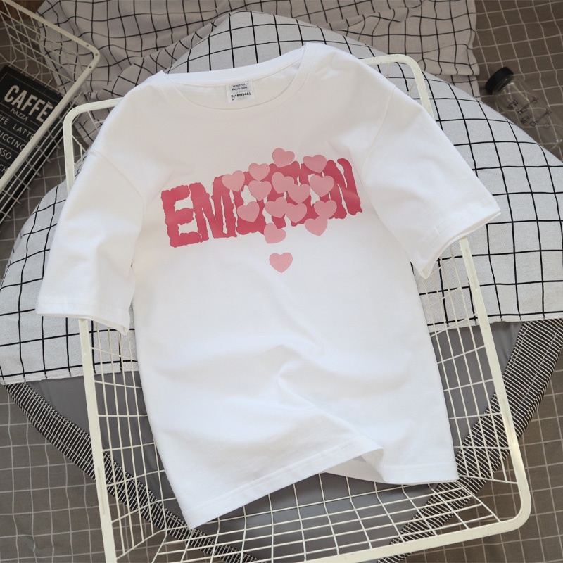 Áo Thun Ngắn Tay In Chữ Thời Trang Hàn Quốc