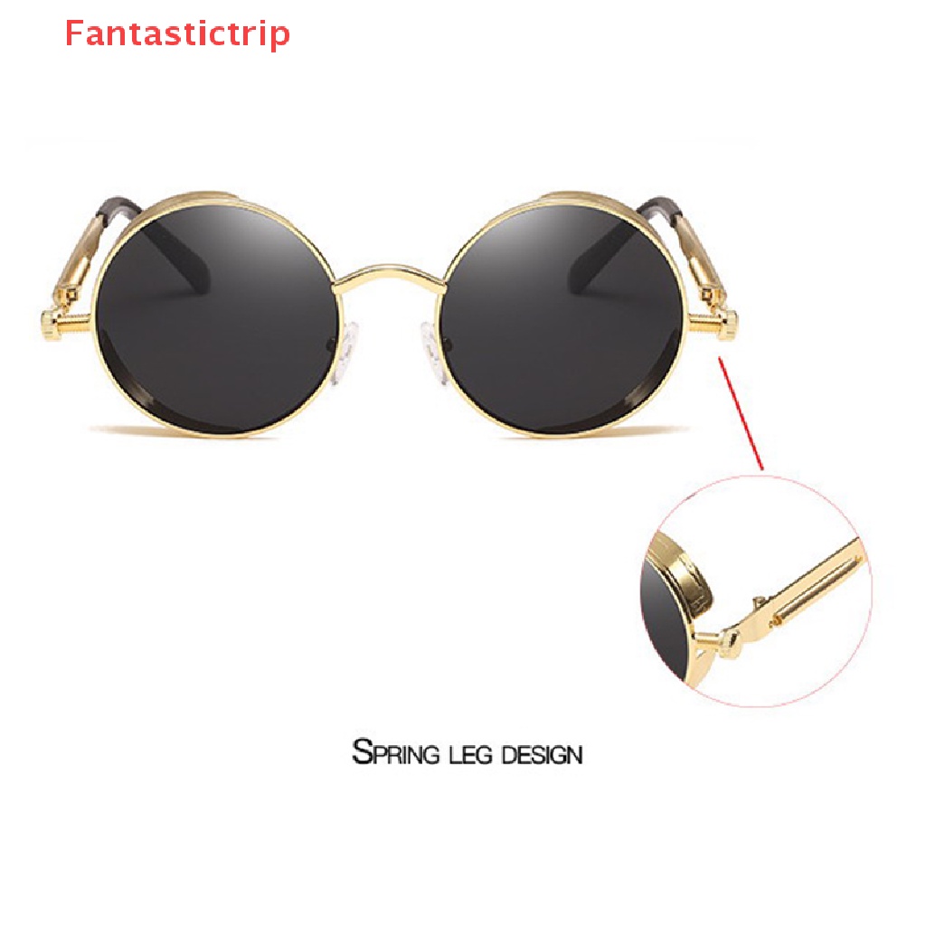 Kính Mát Gọng Kim Loại Tròn Phong Cách Gothic Cổ Điển Chất Lượng Cao Mới