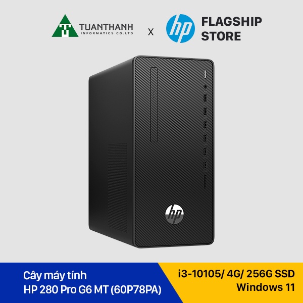 Máy tính để bàn PC HP 280 Pro G6 MT 60P78PA / Core i3-10105/ 4GB / 256G SSD/ Wifi / Windows 11 - Bảo hành 12 tháng