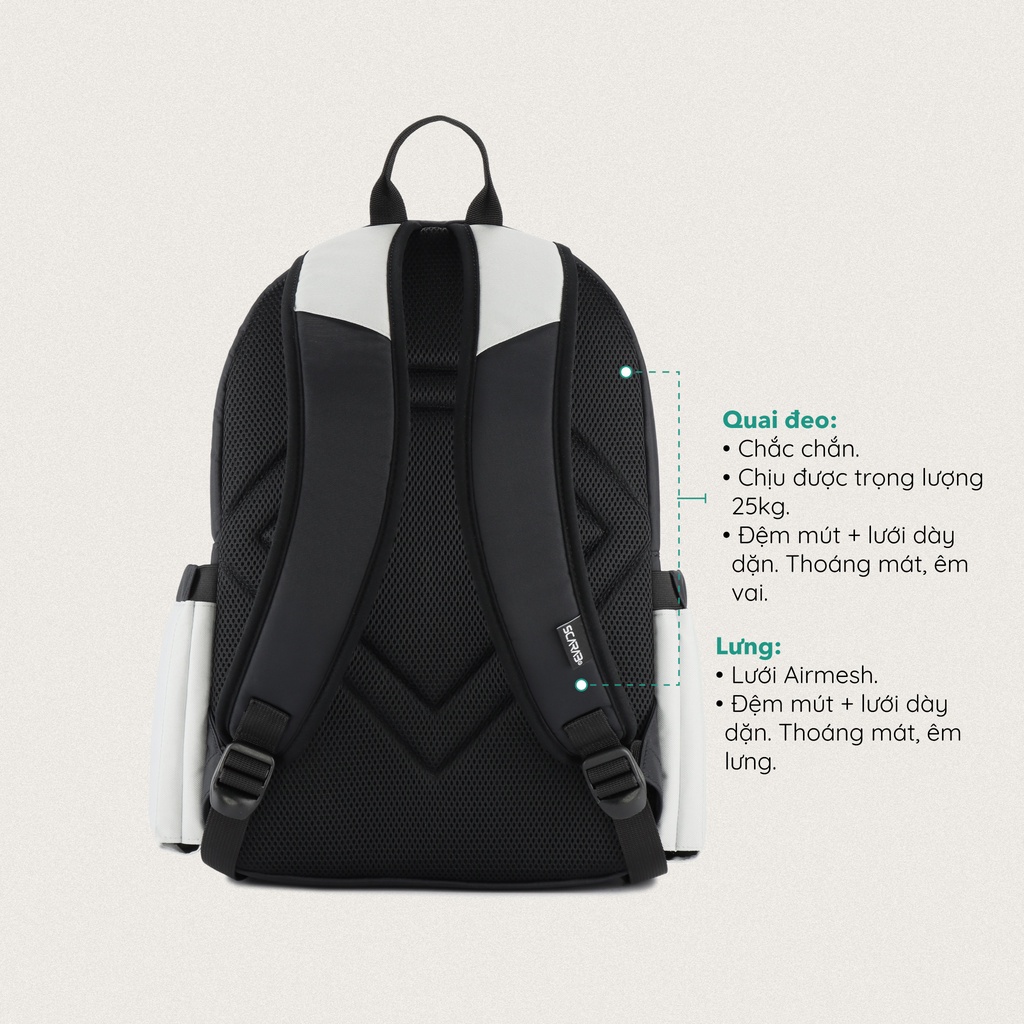 Balo Đi Học Scarab Multi Backpack Unisex Nhỏ Gọn, Đựng Vừa Laptop 14inch_Bảo Hành Trọn Đời Scarab