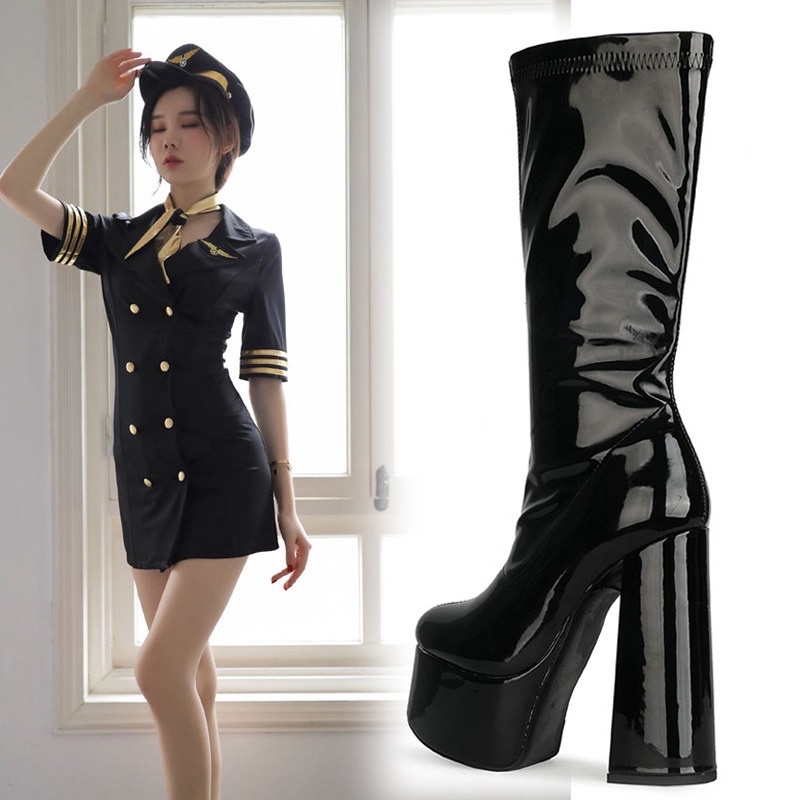 SẴN TRẮNG36 BOOTS DƯỚI GỐI 13CM DA BÓNG CECE.STORE B7M