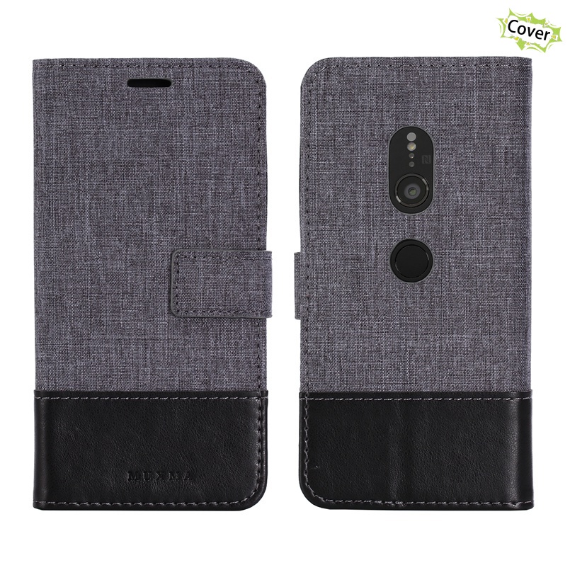Bao Da Điện Thoại Vải Canvas Dạng Ví Nắp Lật Cho Sony xperia X XA XA2 Ultra XZS XZ1 XZ2 XZ3 Premium Ốp