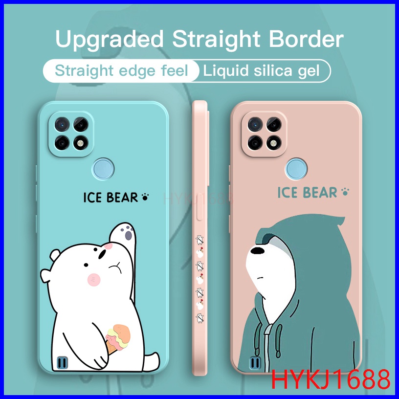 Ốp lưng Realme C21Y ốp lưng Realme C25Y Ốp Điện Thoại tpu Silicon Hình Gấu Và Mũ Cho Realme C21Y C25Y HBX