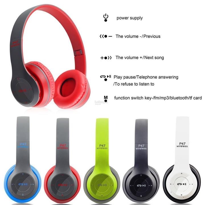Tai Nghe Bluetooth Chụp Tai P47, tai không dây có mic, âm bass cực chất