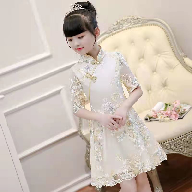 Đầm Sườn Xám Phong Cách Trung Hoa Xinh Xắn Cho Bé Gái