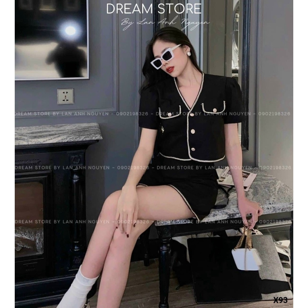 Set đồ nữ đẹp, bộ đồ nữ đi chơi cá tính với set 2 món quần short ngắn kèm áo kiểu nữ ngắn tay đính khuy gài có túi