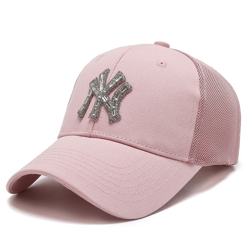 Mũ lưỡi trai nam nữ cao cấp nón kết nữ đẹp thêu chữ L.A và N.Y màu trắng đen hồng phối lưới dày dặn cứng cáp