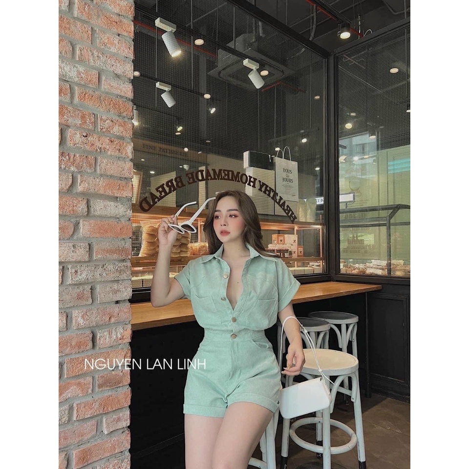 JUMPSUIT SƠ MI NHUNG TĂM