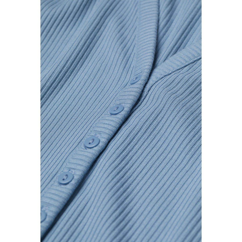 H&M Đức - Áo khoác cardigan ngắn tay dài có cúc tay dài màu xanh dương sale auth new tag cao cấp 0934721010 HM