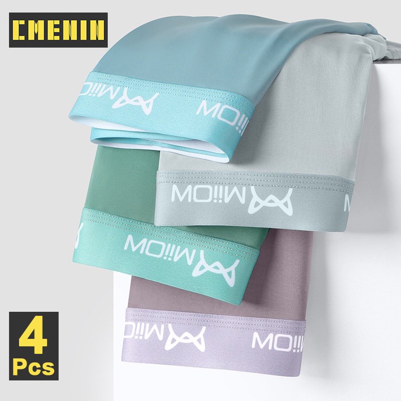 Bộ 4 quần lót boxer CMENIN M1020 chất cotton thoáng khí gợi cảm cho nam