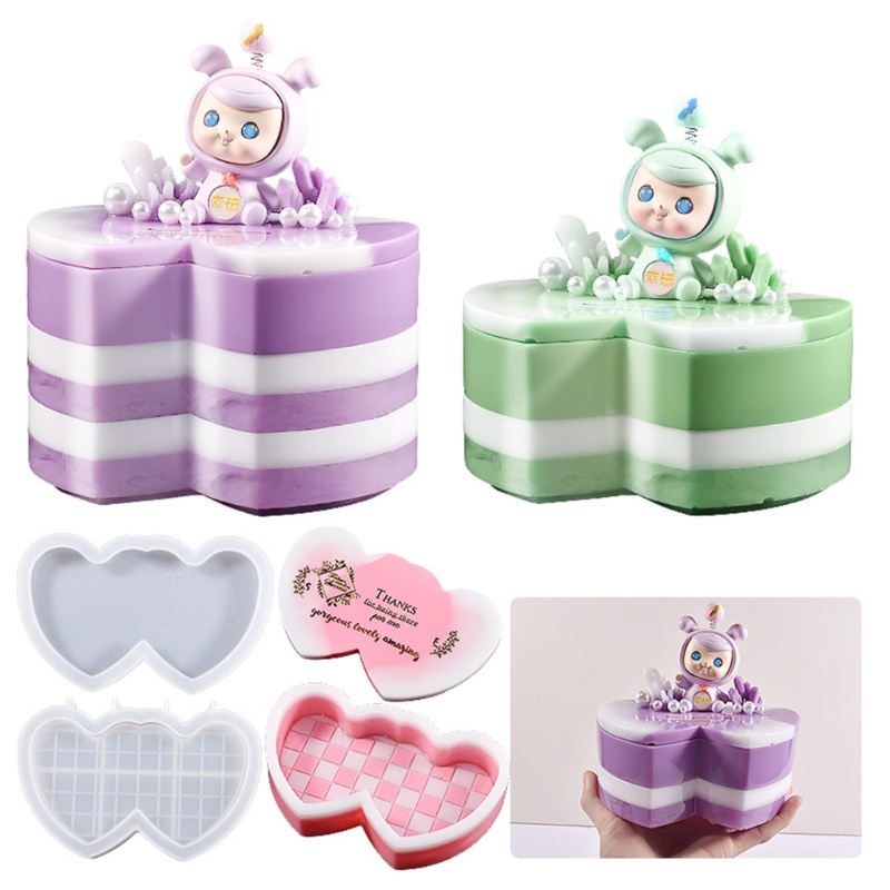 Khuôn Silicone Làm Hộp Đựng Trang Sức Có Nắp Đậy Tiện Dụng