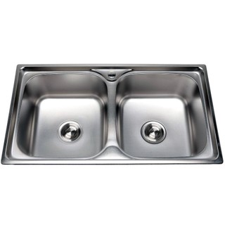 Chậu rửa chén bát 2 hộc inox giá rẻ + tặng kèm bộ xả 2 hộc.