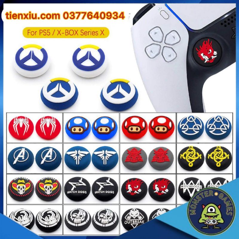 Núm bọc Tpu gai , chân mèo ,siêu anh hùng...cho tay cầm Game Ps5 Ps4 Xbox One XBOX360...CHỤP ANALOG TAY BẤM