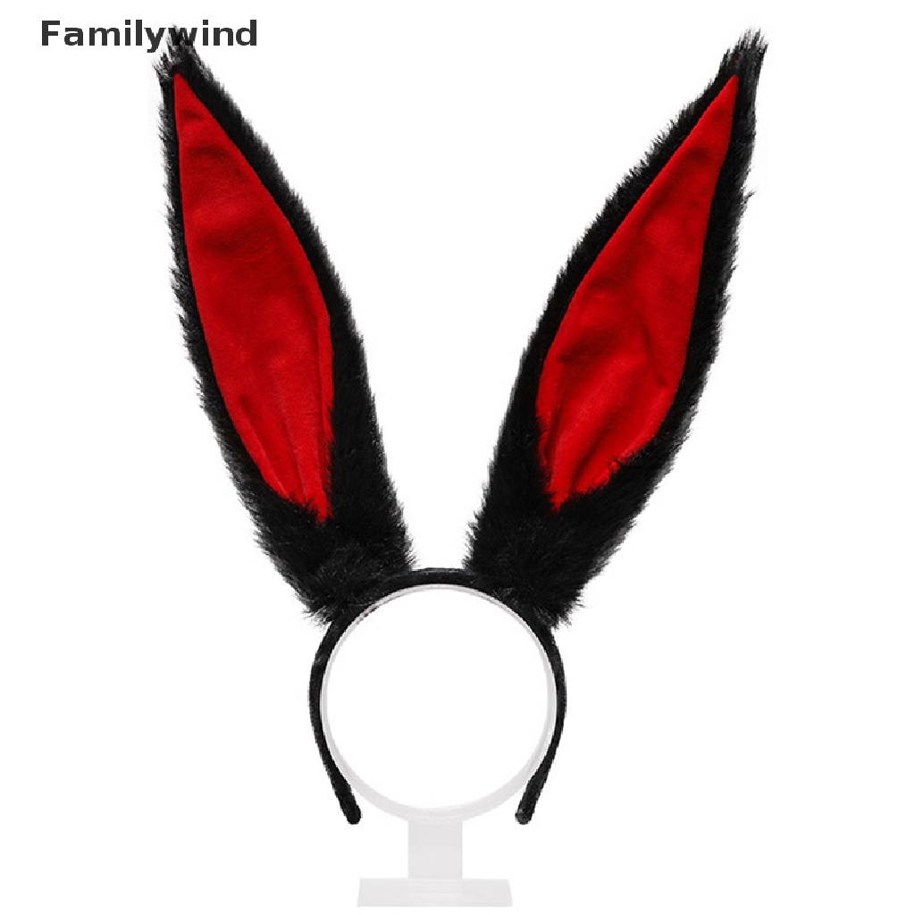 Băng Đô Tai Thỏ Dài Phối Lông Hóa Trang Dễ Thương Cho Bé Gái