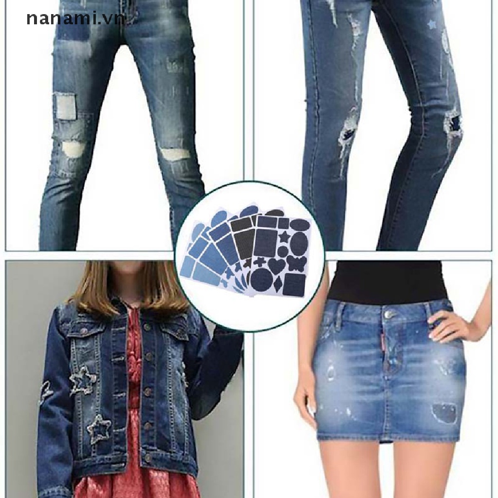 Miếng Vá Quần Áo / Áo Khoác Phao Màu Đen / Xanh Dương Có Thể Giặt Lại nanami