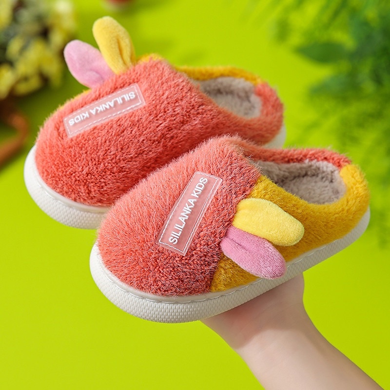 Dép bông đi trong nhà cho bé tai thỏ dễ thương ấm áp