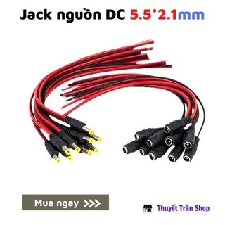 Jack nguồn DC 5.5x 2.5mm có dây nối sẵn dùng cấp nguồn linh kiện điện tử, camera, đèn led,...