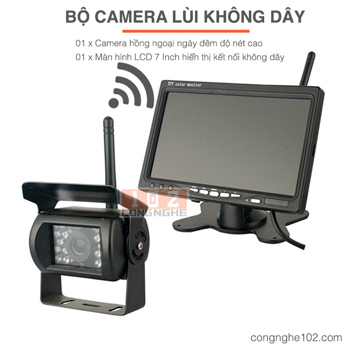 Camera WiFi Không Dây Kèm Màn Hình 7 Inch Hồng Ngoại Camera Giám Sát ,Camera Hành Trình 12V FullHD 1080p Sắc Nét Màn