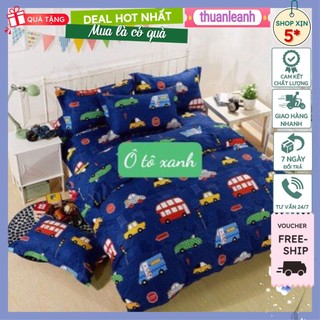 Bộ ga chun bọc đệm kèm 2 vỏ gối cotton poly 1m,1m2 chọn mẫu trong bài