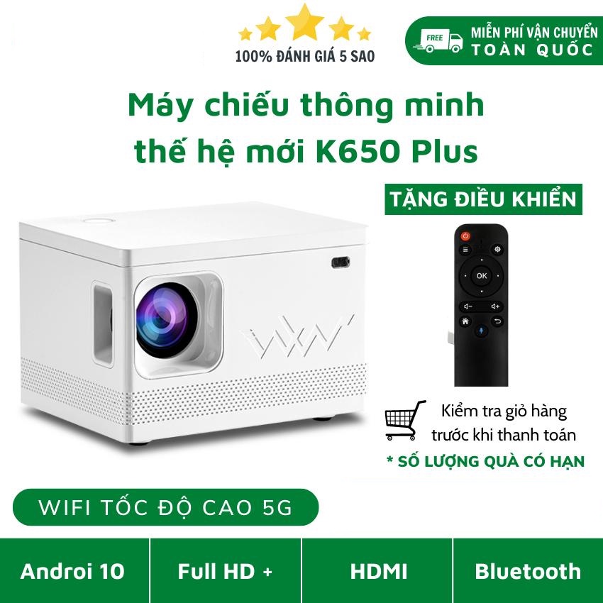 Máy chiếu mini KAW k550 kết nối wifi bluetooth, độ phân giải full 1080p, trọng lượng 1,5kg