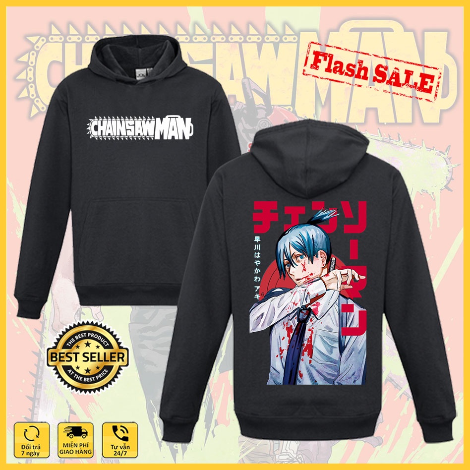Áo hoodie Chainsaw Man - Áo Anime in hình Denji, Power, Makima, Pochita, Aki cực đẹp, mẫu mới siêu HOT
