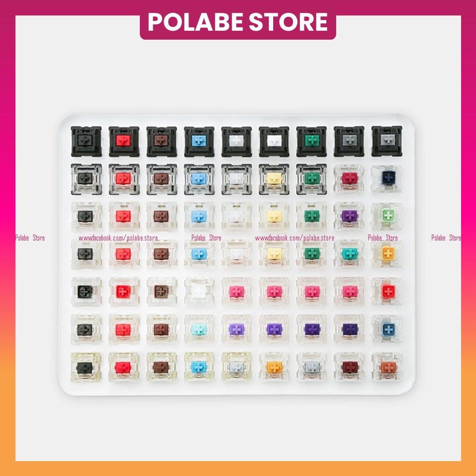 Switch Tester Mica Switch Base Đế gắn switch bàn phím cơ nhiều kích thước 16 25 36 60 104 slot đựng switch Polabe Studio