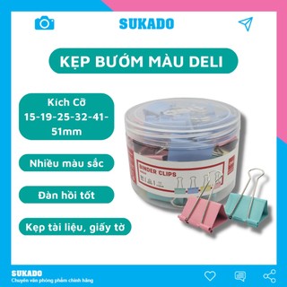 Kẹp bướm giấy Deli (Hộp nhiều màu) kim loại SUKADO