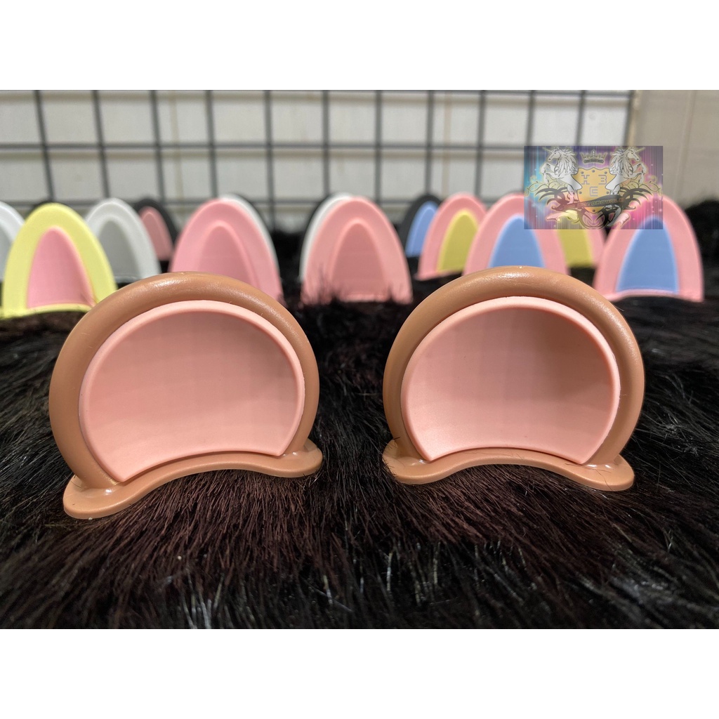 Tai GẤU LỚN 2 Màu Nhựa Cứng Siêu Cute Gắn Tất Cả Các Loại Mũ