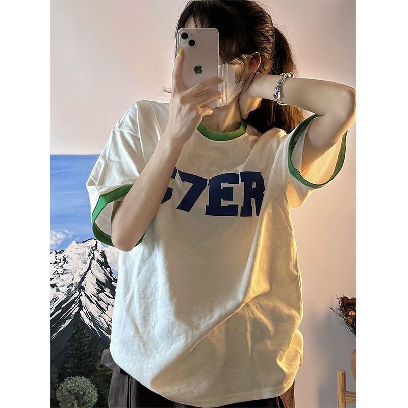 Áo Thun Ngắn Tay Form Rộng Phong Cách Hàn Quốc Dành Cho Nữ