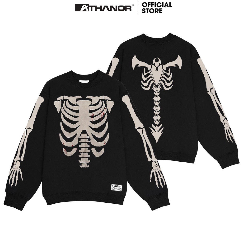 Áo Sweater Athannor Chất Vải Nỉ Bông Cotton Mẫu Khung Xương