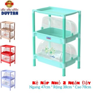 🚀TBA SHOP🚀 Kệ úp chén có nắp nhựa duy tân NHỎ 2 ngăn-3 tầng -KT 47 x 35.5 x 78 cm