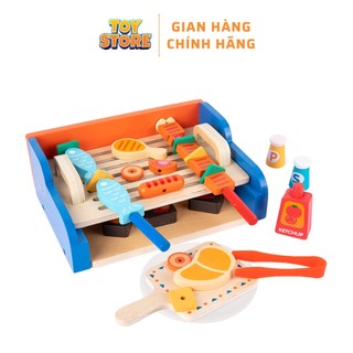 Bộ đồ chơi bếp nướng BBQ bằng gỗ cho bé toystore FUDAER đồ chơi nấu ăn bếp nướng kèm thức ăn
