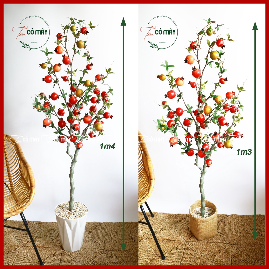 Cây giả, Cây Lựu giả cao cấp1m3,1m4 , 80cm