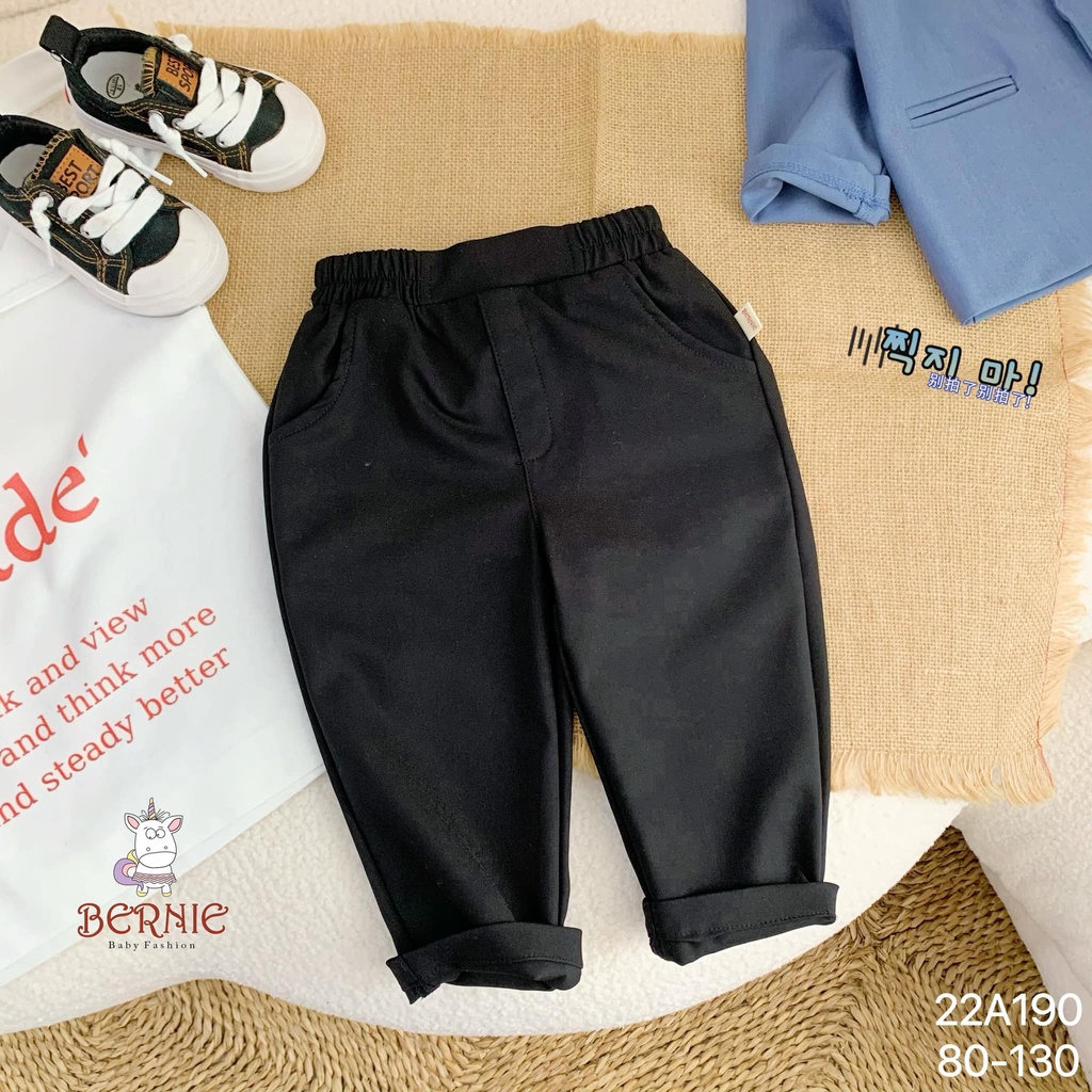 Set vest 4 khuy quần đen Bernie cho bé trai