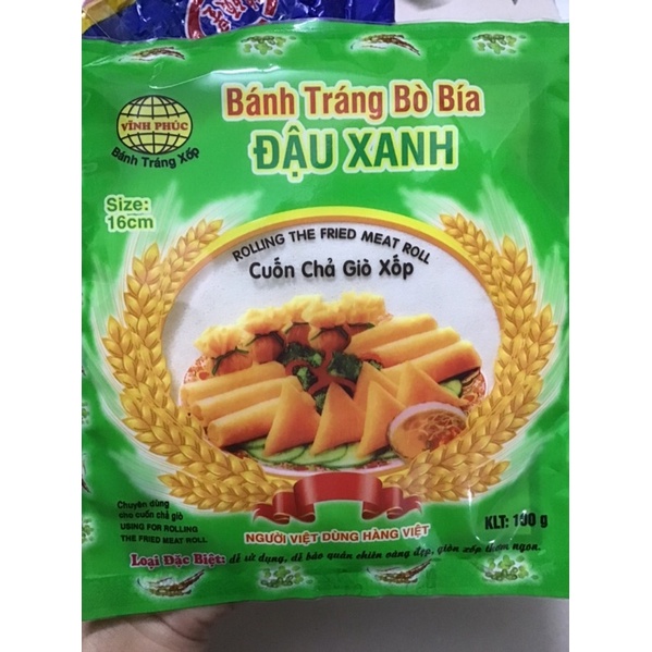 Gói 30 lá bánh đa nem đậu xanh, vỏ bò bía cuốn nem loại đặc biệt