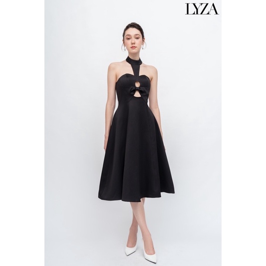 LYZA- Đầm đen cúp ngực Black Rose Dress