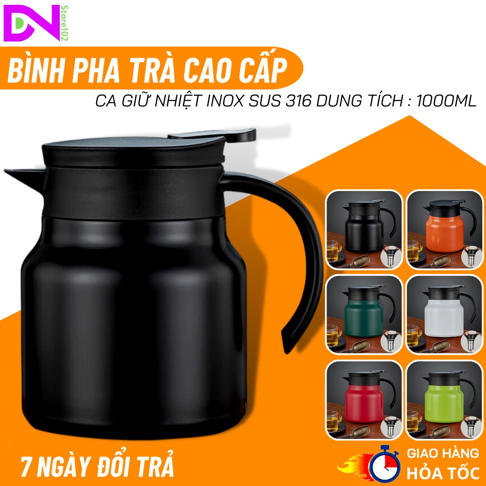 Ấm pha trà giữ nhiệt inox 316 dung tích 1 lít hàng cao cấp - Ca nước giữ nhiệt đựng nước nóng | BigBuy360 - bigbuy360.vn