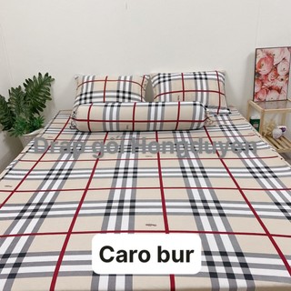 Bộ drap/ga thun caro bur ko mền/chăn 1m6/1m8 . drap gối codipa