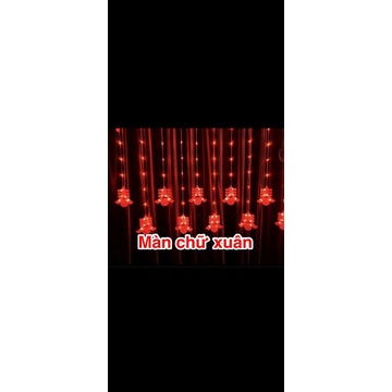Đèn lồng trang trí tết 5M_12 bóng. Lồng đèn trang trí tết có chữ phúc , xuân , lộc