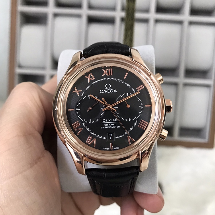 Đồng hồ Nam OMG 6kim khóa nhớ, Dây da cao cấp, Mặt Sapphire chống xước, chống nước thẻ bảo hành 12 tháng