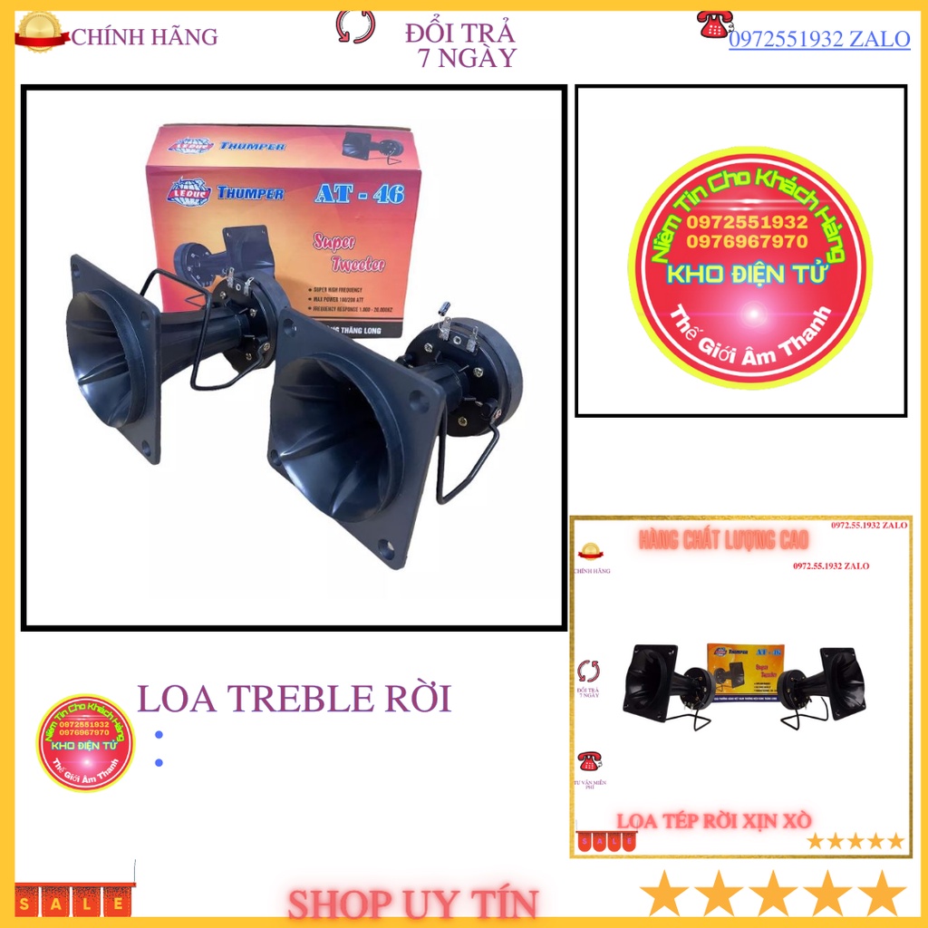 Loa treble rời vành vuông chân sắt công suất 150W gồm 1 đôi