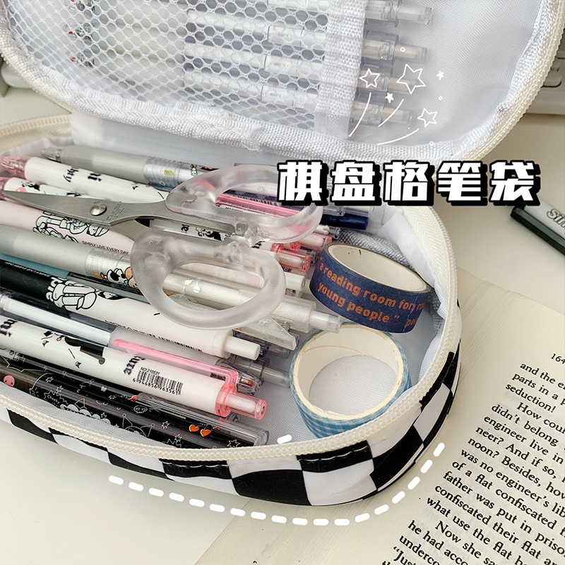 Túi Đựng Bút Chì Bằng Vải Canvas Sức Chứa Lớn Tiện Dụng