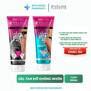 Gel Tan Mỡ Cấp Tốc Slim Extreme 4D EVELINE Lạnh, Giúp Giảm Mỡ Dưới Da Hiệu Quả Tuýp 250ml