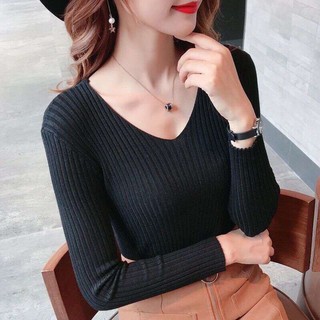 Áo len cổ tim hàng quảng châu loại 1