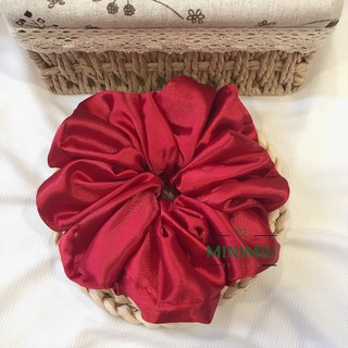 [Phi bóng size L] Dây buộc tóc Scrunchies handmade vải phi bóng lụa màu pastel Cột tóc vải scrunchie