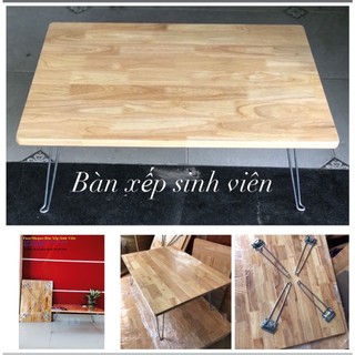 Bàn Gỗ Cao su Học Sinh Sinh Viên Ngồi Bệt Chân Xếp Gọn (R50xD70xC28 chân săt si )